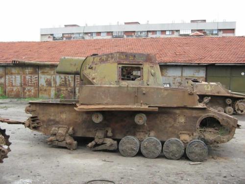 A wreck of a Pz IV tank formerly used as a pillbox at the Bulgarian-Turkish border.